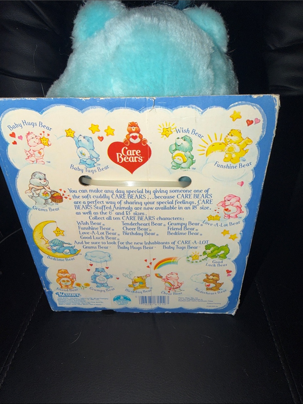 Vintage 1980’s Care Bears Wish Bear Light Blue Plush with Yellow Rainbow Belly - Picture 3 of 7
